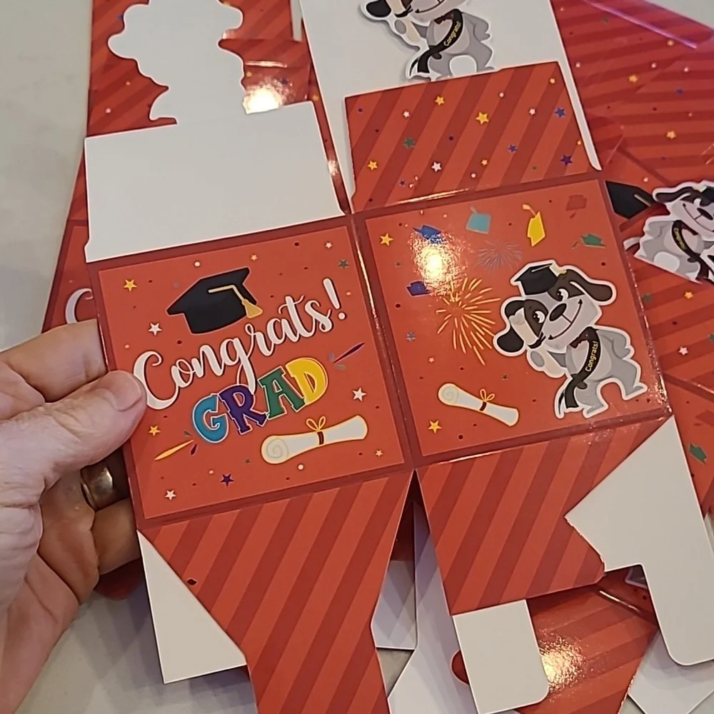 8 Graduation Party Favor Boxes - Red NEW!